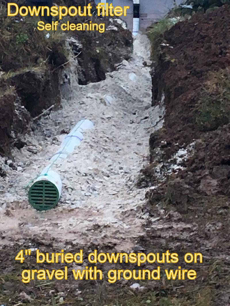 Buried downspouts